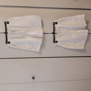Erika and Co  set of 2 white cotton shorts with elastic waist and tie size L